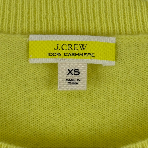 J.Crew 100% Cashmere Crewneck Sweater Yellow XS Good Cashmere Standard - Picture 3 of 13